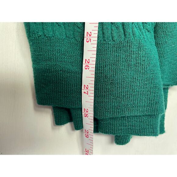 New Cashfeel Merino Wool Sweater Elbow Patch Emerald Green Pullover Plus Sz 2X - Picture 11 of 11